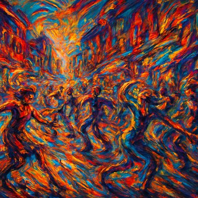 urban street with city activity
