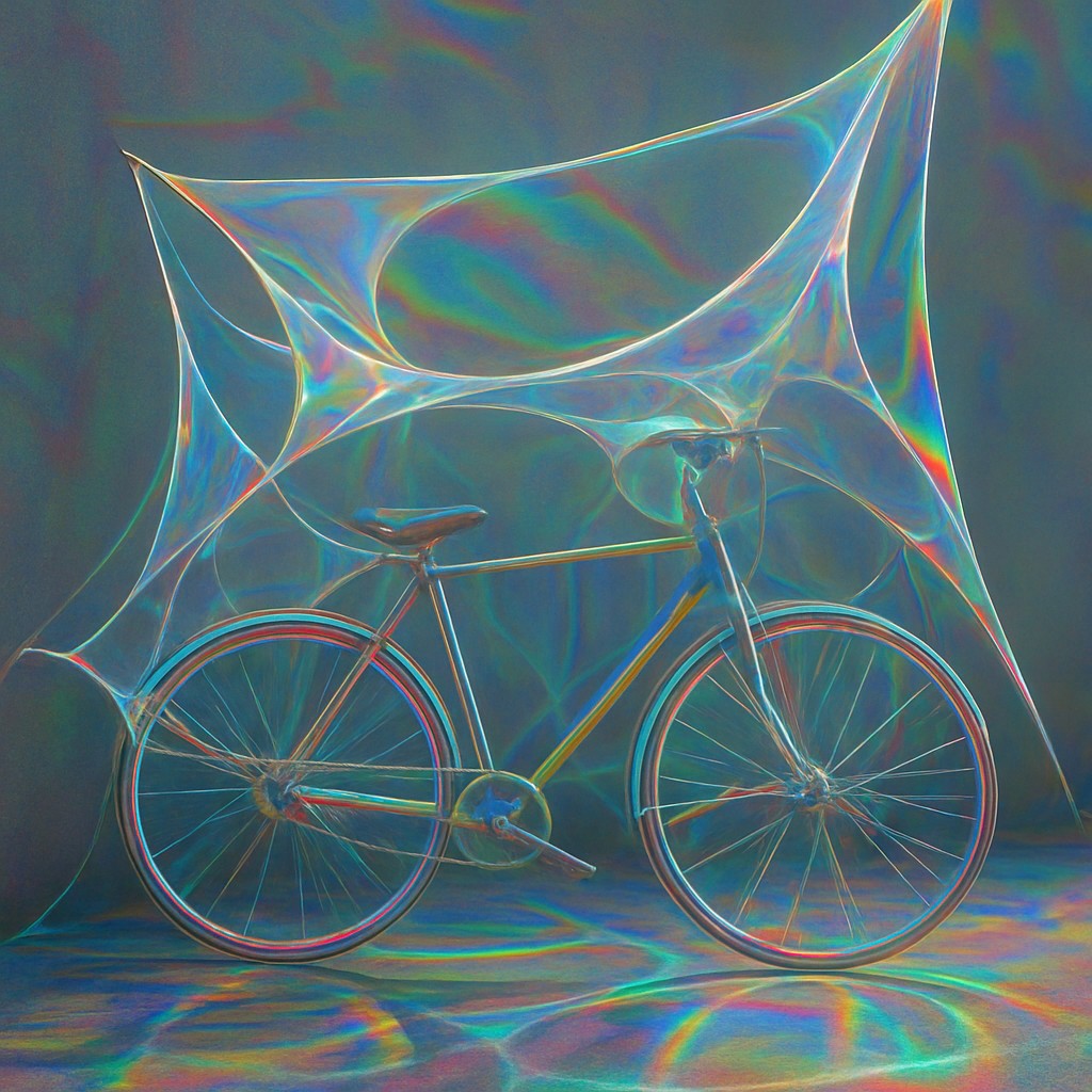 bicyle resting against a wall