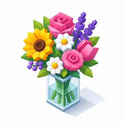 bouquet of flowers in a glass vase