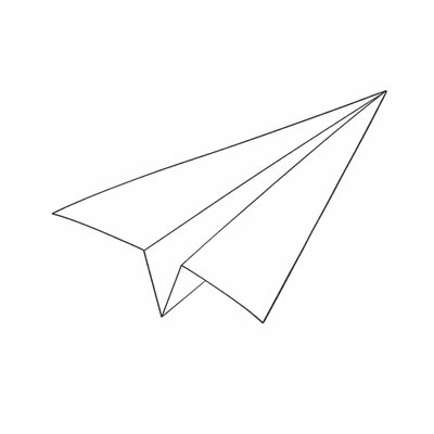 a paper plane, clean minimal composition on a plain background, no text