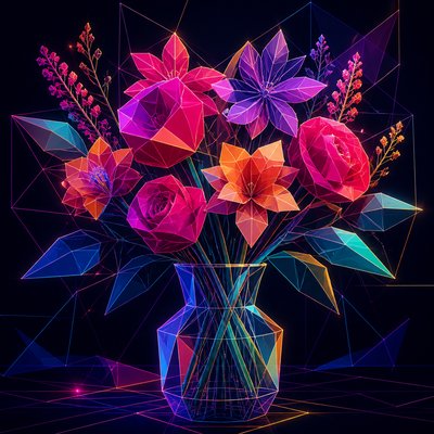 bouquet of flowers in a glass vase