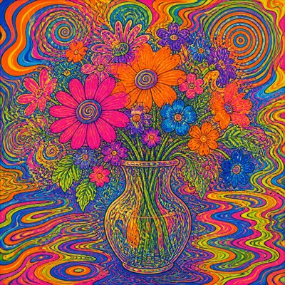 bouquet of flowers in a glass vase