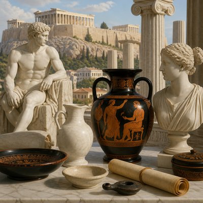 still life with everyday objects — Athens Art Style
