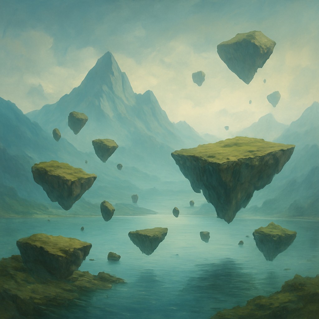 serene landscape with mountains and water