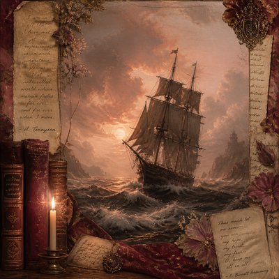 sailing ship on a stormy sea