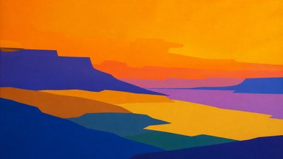 sweeping panoramic landscape with a dramatic sky