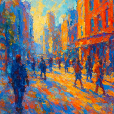 urban street with city activity