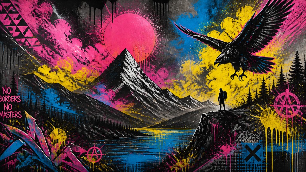 sweeping panoramic landscape with a dramatic sky