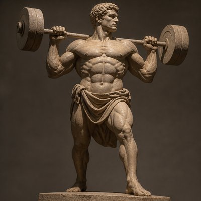 ancient greek athlete lifting weights