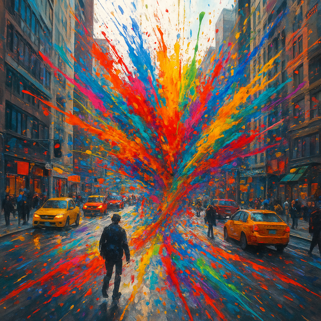 Busy urban city street