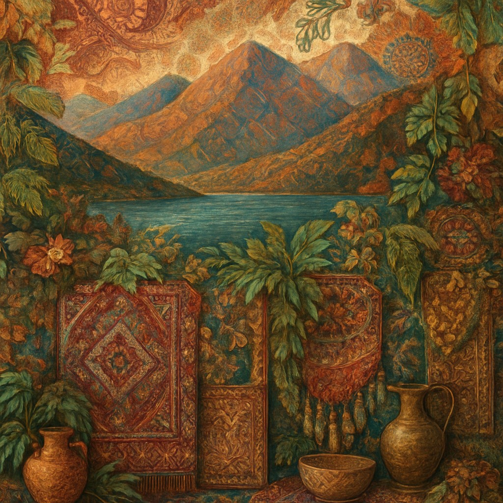 serene landscape with mountains and water