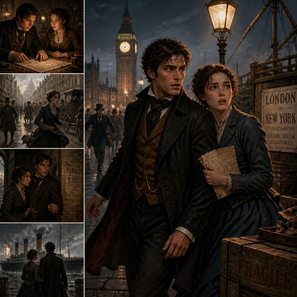 portrait of two people together — Narrative Art Style