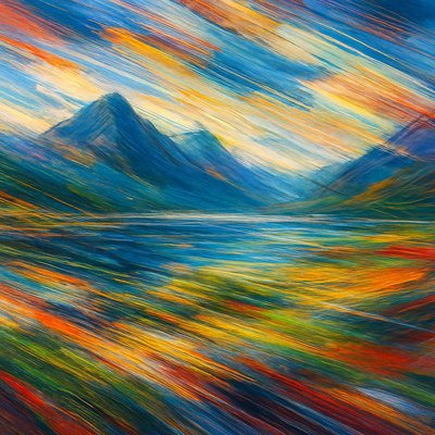 serene landscape with mountains and water