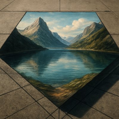 serene landscape with mountains and water
