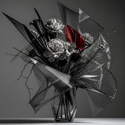 bouquet of flowers in a glass vase
