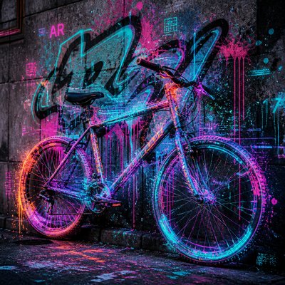 bicyle resting against a wall