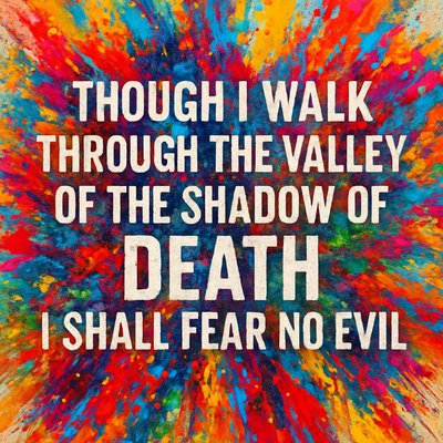 Thou I walk through the valley shadow of death I shall fear no evil