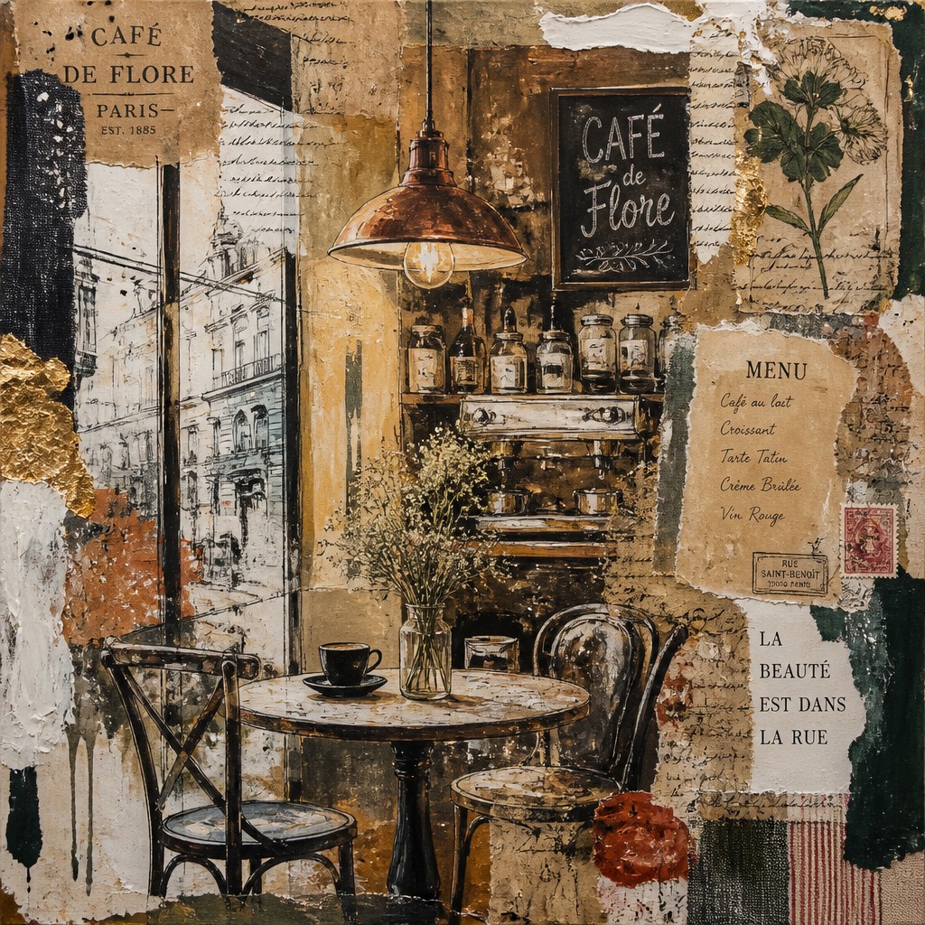 cozy cafe interior with warm lighting