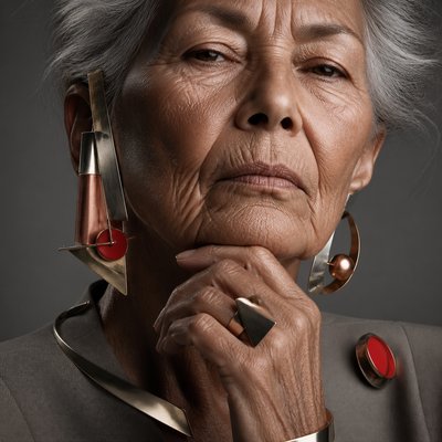 close-up portrait of an elderly person with expressive weathered features