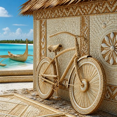 bicyle resting against a wall