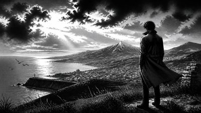 sweeping panoramic landscape with a dramatic sky