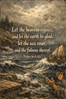 “Let the heavens rejoice, and let the earth be glad; let the sea roar, and the fulness thereof.” (Psalms 96:11, KJV)
