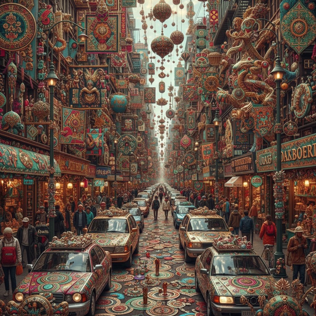 urban city street with lots of activity