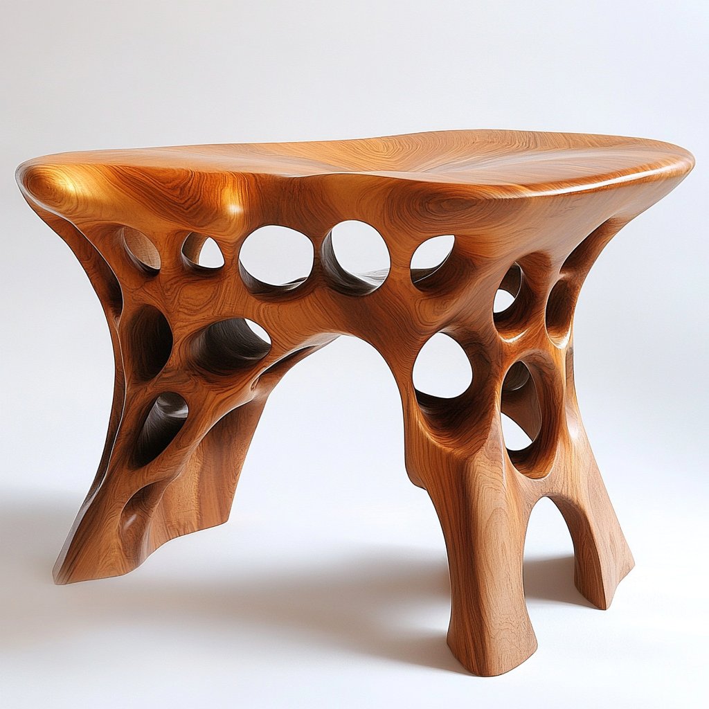 Furniture design inspired by natural, organic structures in the art style of Biomorphism --v 6.1