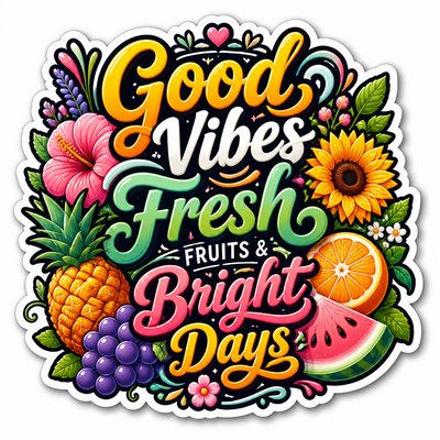 Typography Sticker Design 3