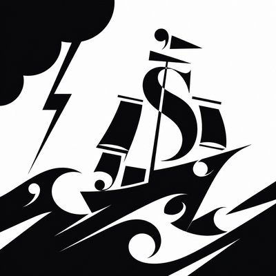 sailing ship on a stormy sea