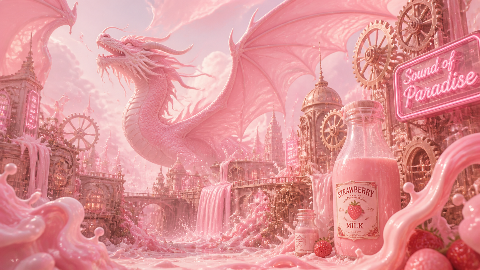 Hear the sound of paradise,
Where brass-winged dreams take flight,
A dragon sings through copper skies,
Beneath the gears and neon light.
Oh, let the city echo wide,
With fire and stars in harmony—
The sound of paradise tonight,
Is roaring wild and free.