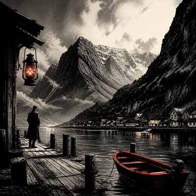 serene landscape with mountains and water
