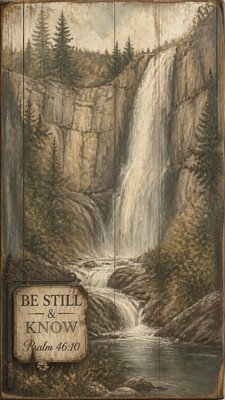 towering waterfall cascading down a cliff