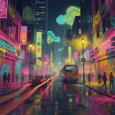 Busy urban city street