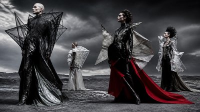 sweeping panoramic landscape with a dramatic sky