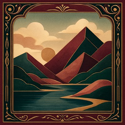 serene landscape with mountains and water