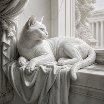 a cat lounging in a sunlit window