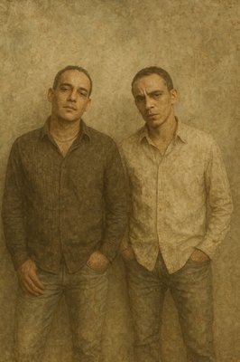 a couple of men standing next to each other