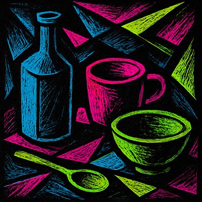 still life with everyday objects