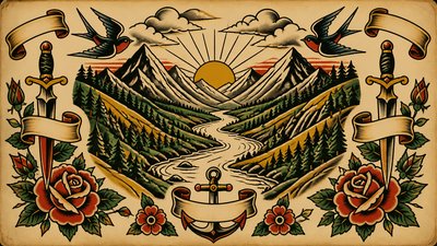 a vast valley with a river winding toward distant mountains at sunrise, no people, no text