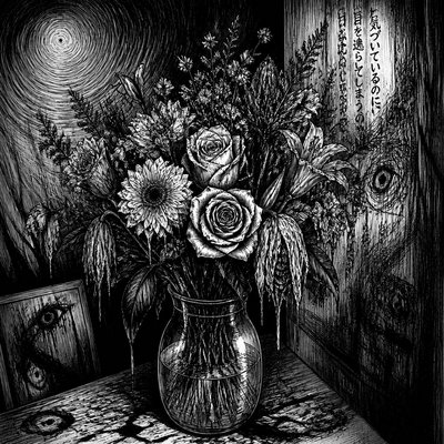 bouquet of flowers in a glass vase