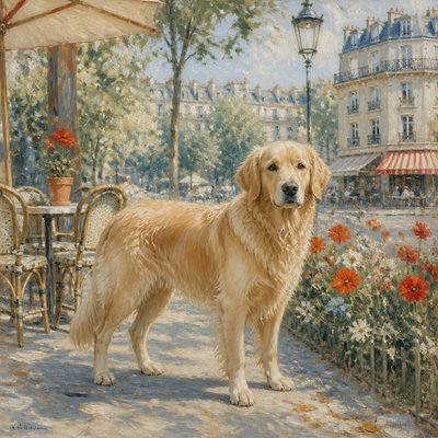 animal standing in natural pose — French Art Style