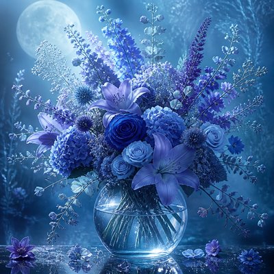 bouquet of flowers in a glass vase
