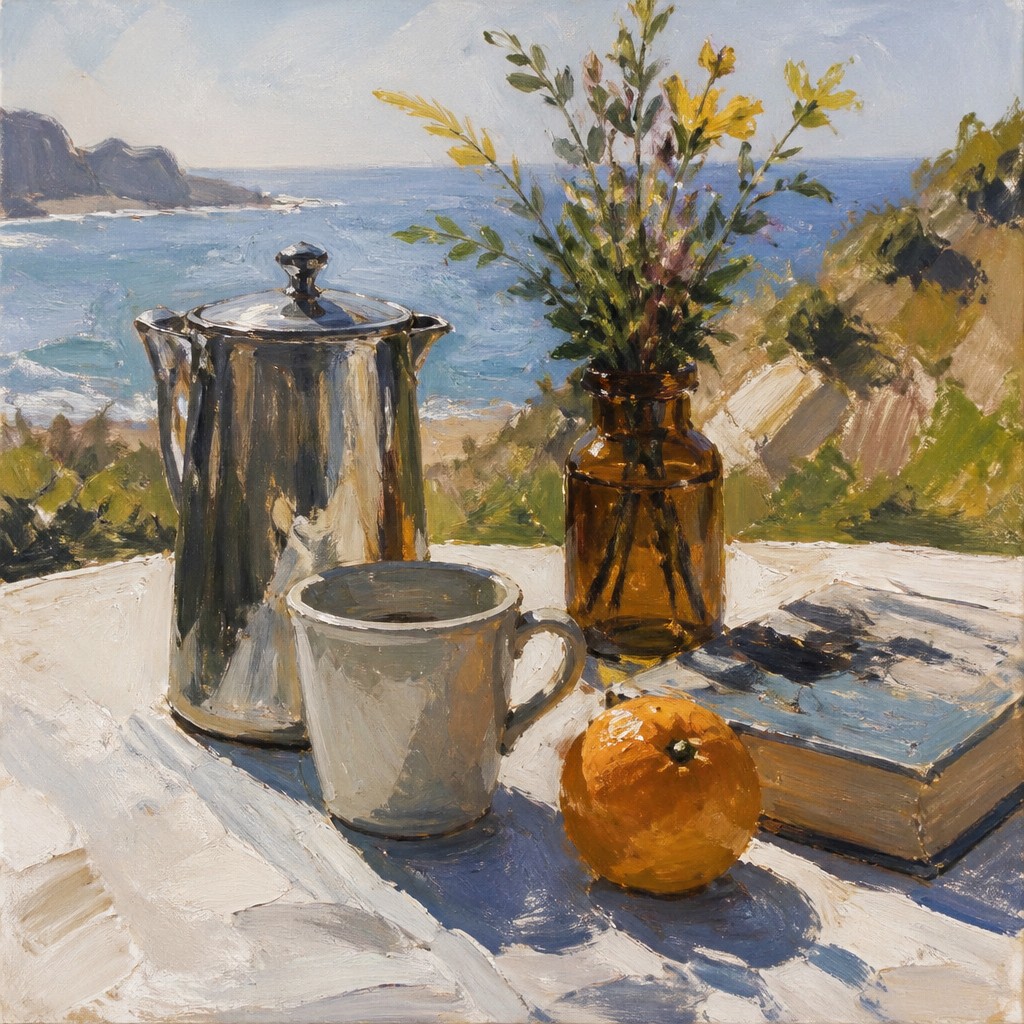 still life with everyday objects — Plein Air Realism Art Style