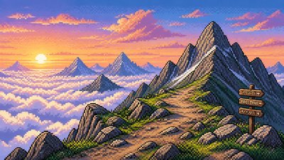a wide alpine ridge above a sea of clouds, no people