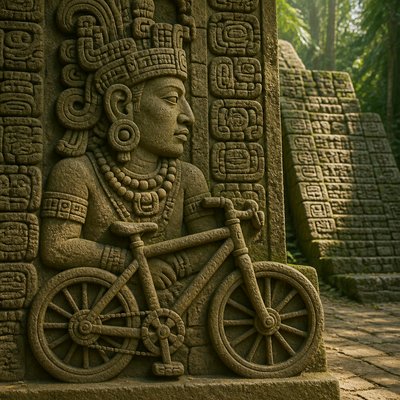 bicyle resting against a wall