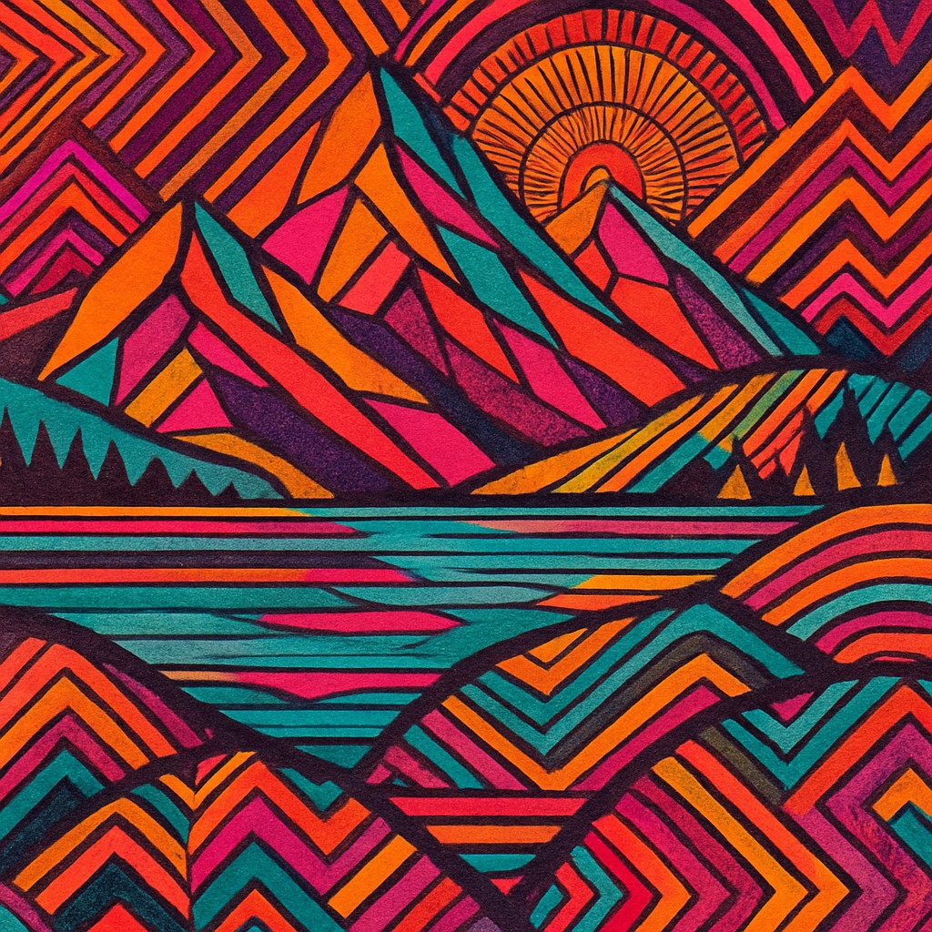 serene landscape with mountains and water
