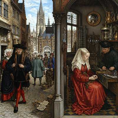 urban street with city activity