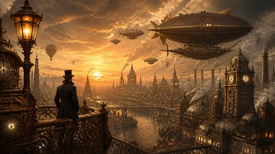 sweeping panoramic landscape with a dramatic sky