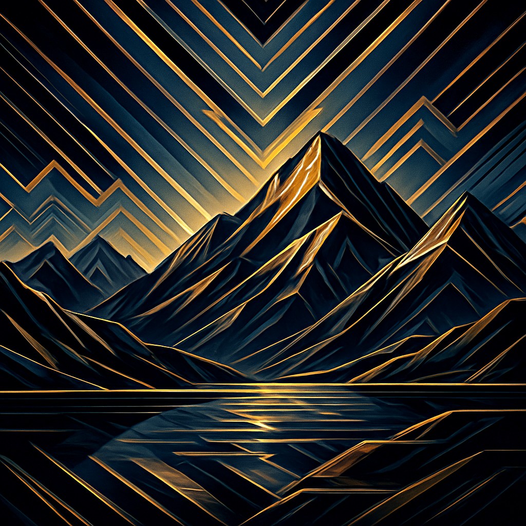 serene landscape with mountains and water